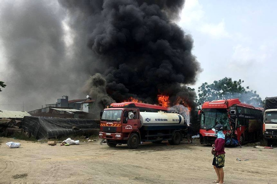 Cháy xe khách giường nằm