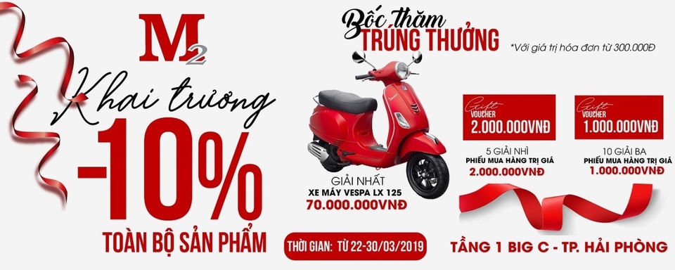 Siêu thị thời trang M2 sẵn sàng có mặt tại Hải Phòng - 1 Siêu thị thời trang M2 sẵn sàng có mặt tại Hải Phòng - 1