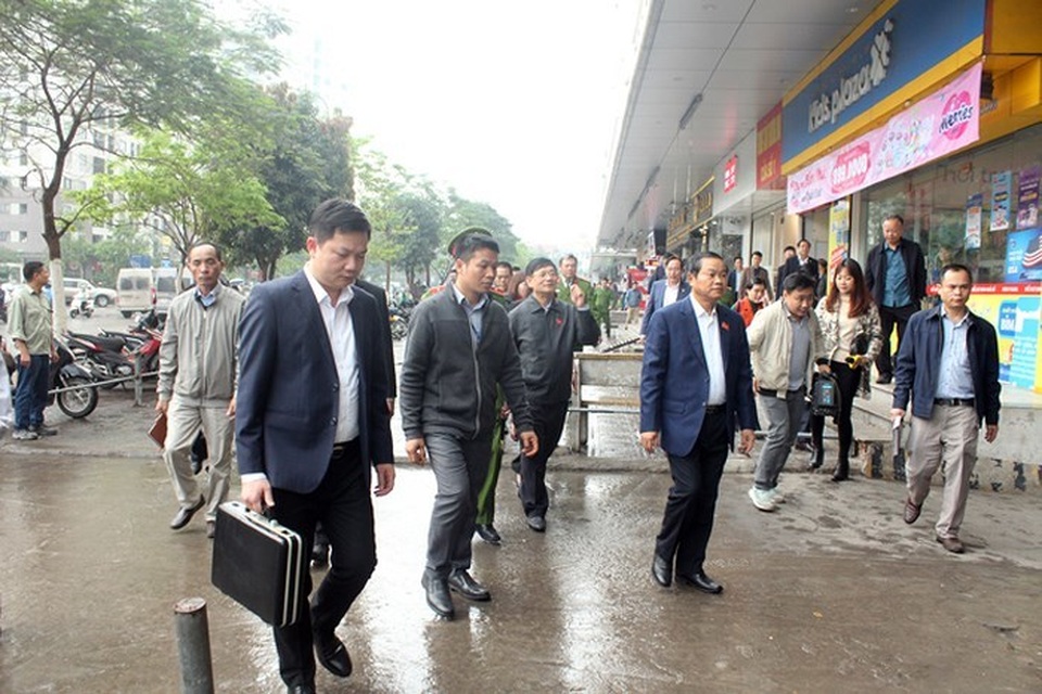 Đoàn giám sát của Quốc hội kiểm tra công tác phòng cháy chữa cháy tại Tổ hợp chung cư HH Linh Đàm - 1