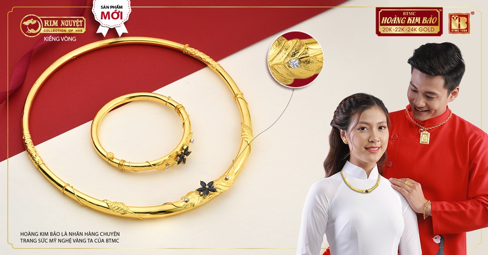 Nét đẹp độc đáo từ Kiềng vòng vàng ta nạm vàng trắng và kim cương - 1 Nét đẹp độc đáo từ Kiềng vòng vàng ta nạm vàng trắng và kim cương - 1