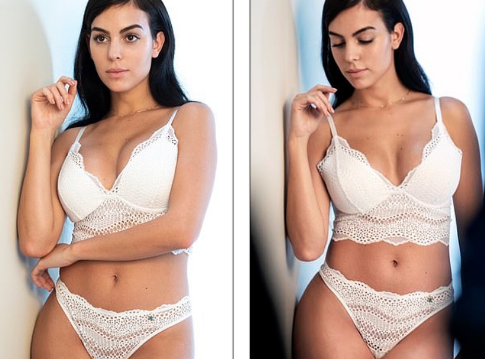 Bạn gái Ronaldo bốc lửa với nội y - 1