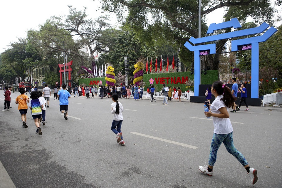 Ngắm hàng vạn cành hoa anh đào khoe sắc bên hồ Gươm - 1 Ngắm hàng vạn cành hoa anh đào khoe sắc bên hồ Gươm - 1