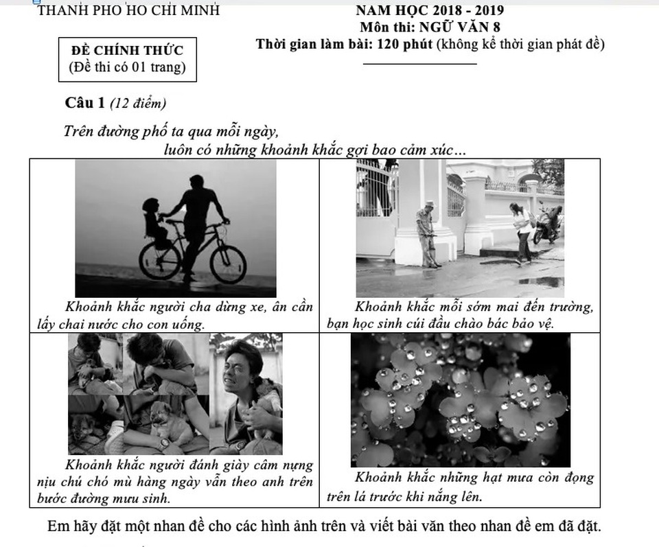 Hình ảnh đẹp đẽ và đau thương vào đề Văn của TPHCM - 1 Hình ảnh đẹp đẽ và đau thương vào đề Văn của TPHCM - 1