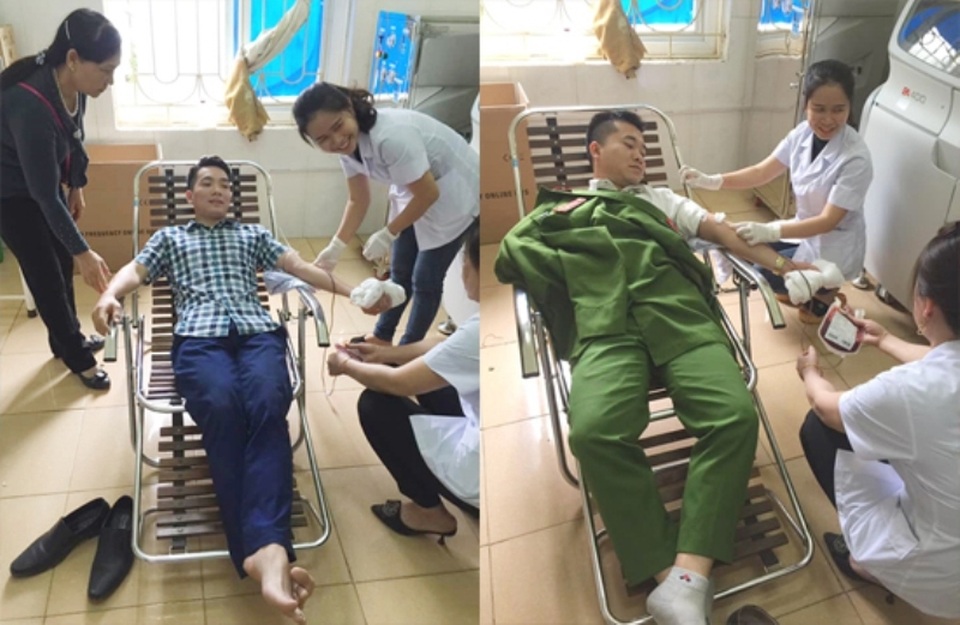 Thanh Hóa: 2 cán bộ Công an hiến máu cứu sản phụ qua cơn nguy kịch - 1 Thanh Hóa: 2 cán bộ Công an hiến máu cứu sản phụ qua cơn nguy kịch - 1