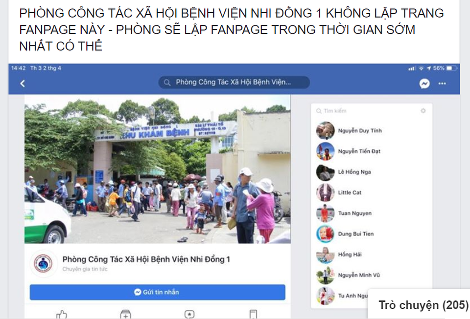 Mạo danh fanpage của bệnh viện để “câu” tiền từ thiện - 1 Mạo danh fanpage của bệnh viện để “câu” tiền từ thiện - 1