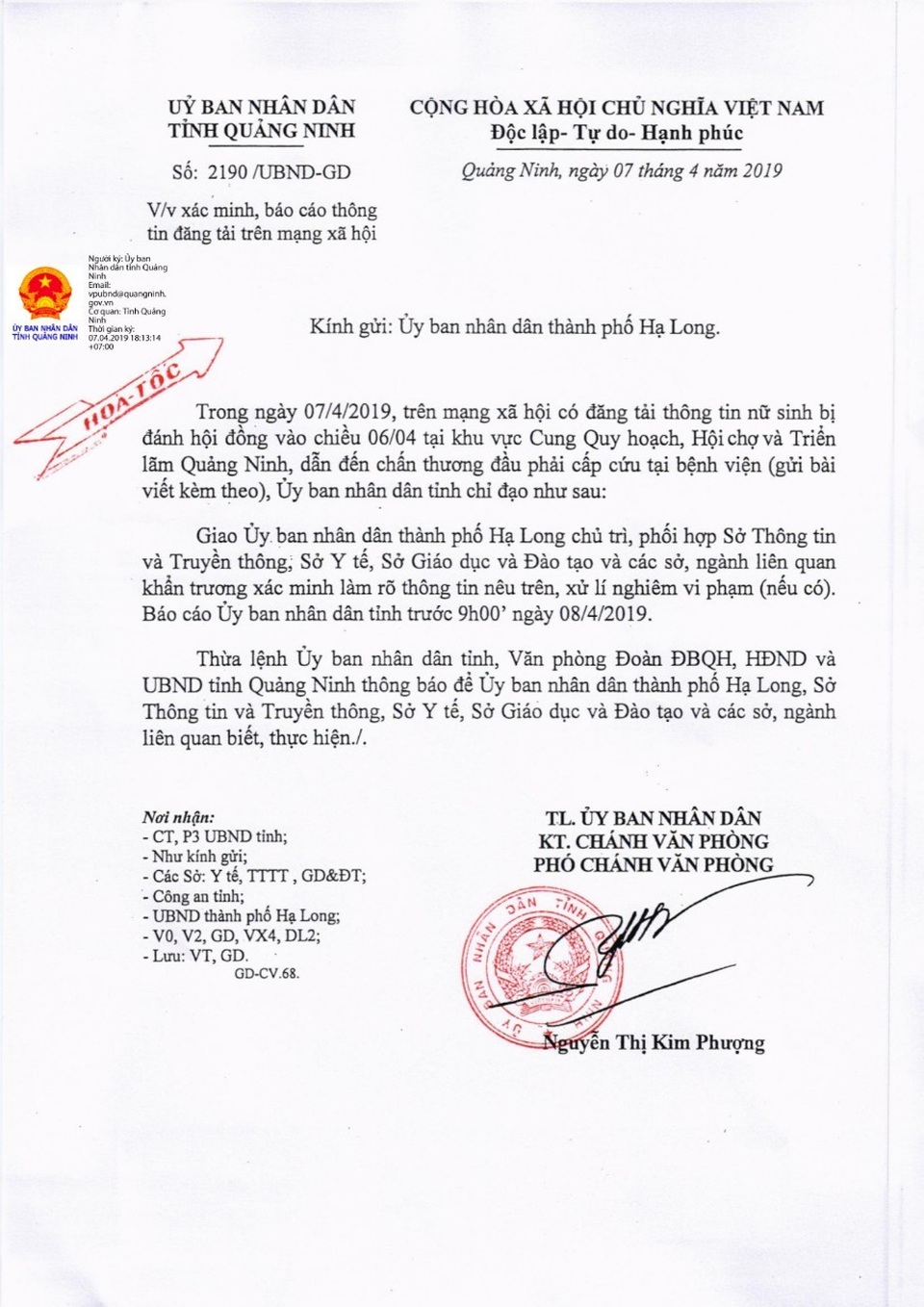 Vụ nữ sinh THPT bị đánh hội đồng phải nhập viện: UBND Quảng Ninh chỉ đạo khẩn - 1 Vụ nữ sinh THPT bị đánh hội đồng phải nhập viện: UBND Quảng Ninh chỉ đạo khẩn - 1