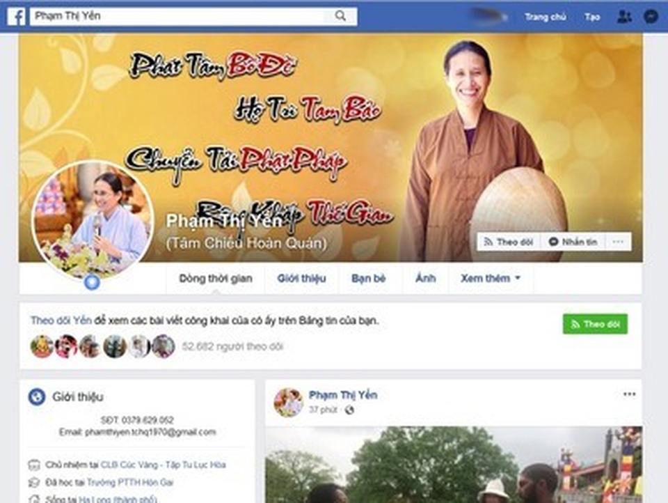 Facebook chỉ chặn chứ không khóa tài khoản bà Phạm Thị Yến? - 3 Facebook chỉ chặn chứ không khóa tài khoản bà Phạm Thị Yến? - 3