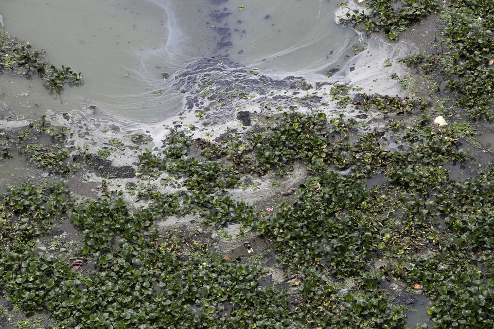 Khúc sông thối dưới cầu Long Biên ô nhiễm nghiêm trọng - 4 Khúc sông thối dưới cầu Long Biên ô nhiễm nghiêm trọng - 4