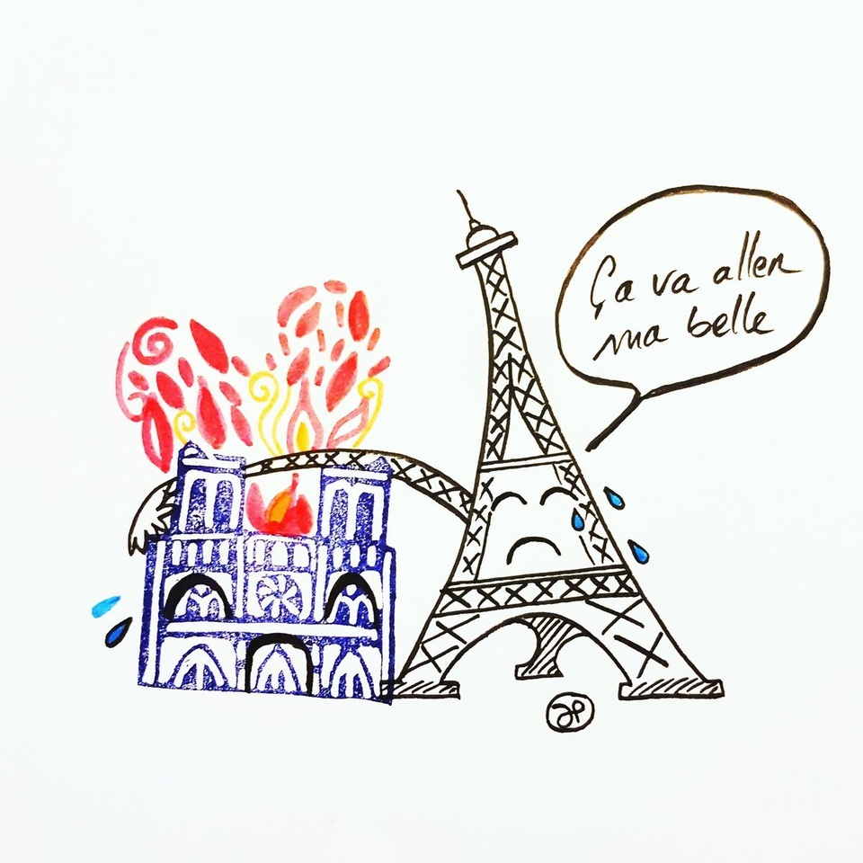 Dân mạng chia sẻ những hình ảnh đầy tiếc nuối về nhà thờ Đức Bà Paris - 6 Dân mạng chia sẻ những hình ảnh đầy tiếc nuối về nhà thờ Đức Bà Paris - 6