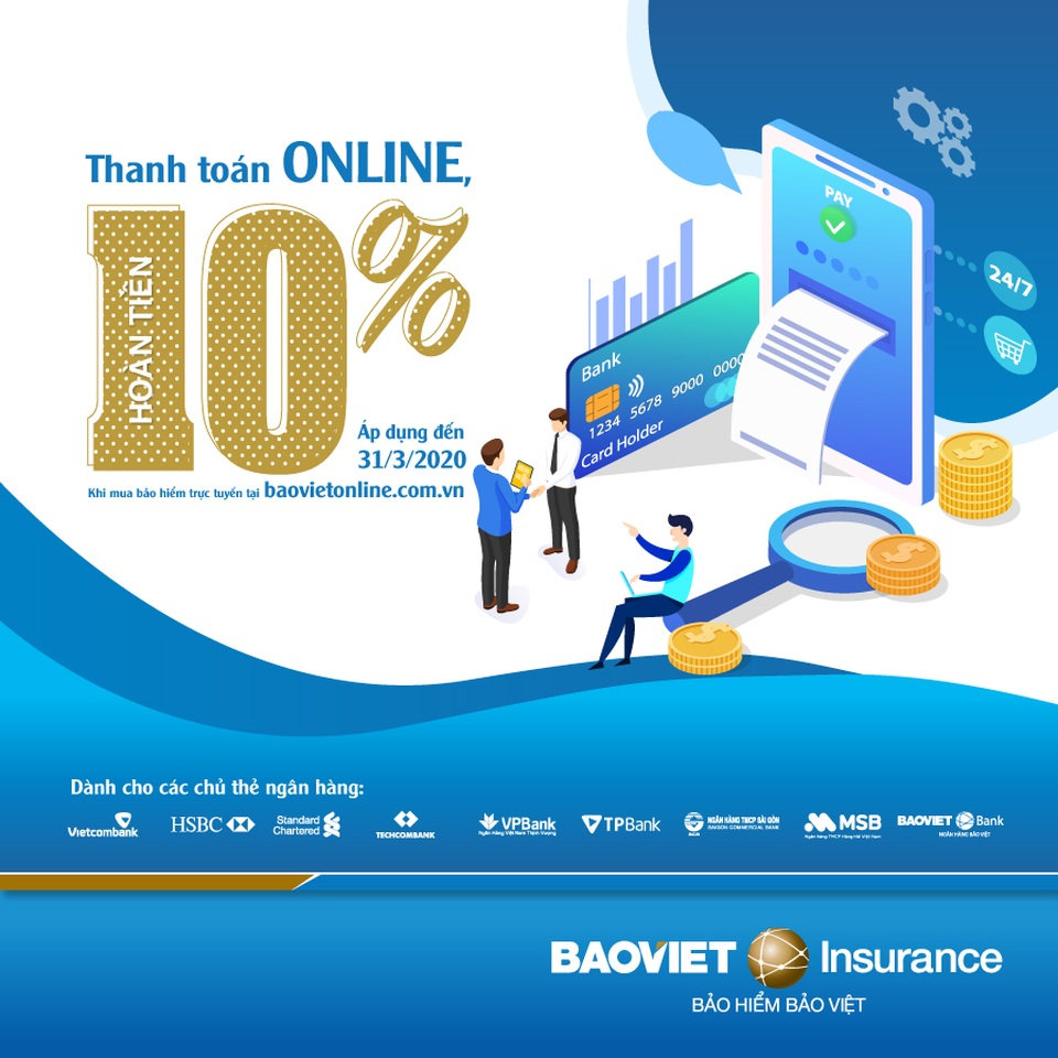 “Thanh toán Online, nhận ngay ưu đãi” – Bảo hiểm Bảo Việt triển khai quyền lợi ưu đãi dành riêng cho chủ thẻ ngân hàng - 2 “Thanh toán Online, nhận ngay ưu đãi” – Bảo hiểm Bảo Việt triển khai quyền lợi ưu đãi dành riêng cho chủ thẻ ngân hàng - 2