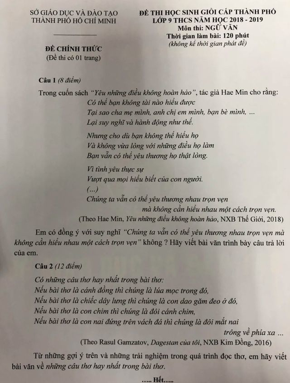 Những đề Văn “lạ” và “chất” của TPHCM - 3 Những đề Văn “lạ” và “chất” của TPHCM - 3
