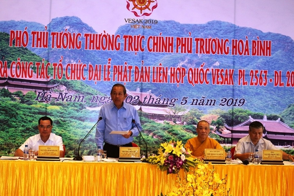 Phó Thủ tướng Trương Hòa Bình kiểm tra công tác chuẩn bị cho Đại lễ Vesak - 1