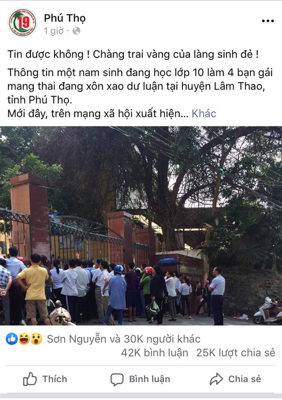 Vụ nam sinh bị đồn làm 4 bạn gái mang thai: Sở GDĐT Phú Thọ nói gì? - 1