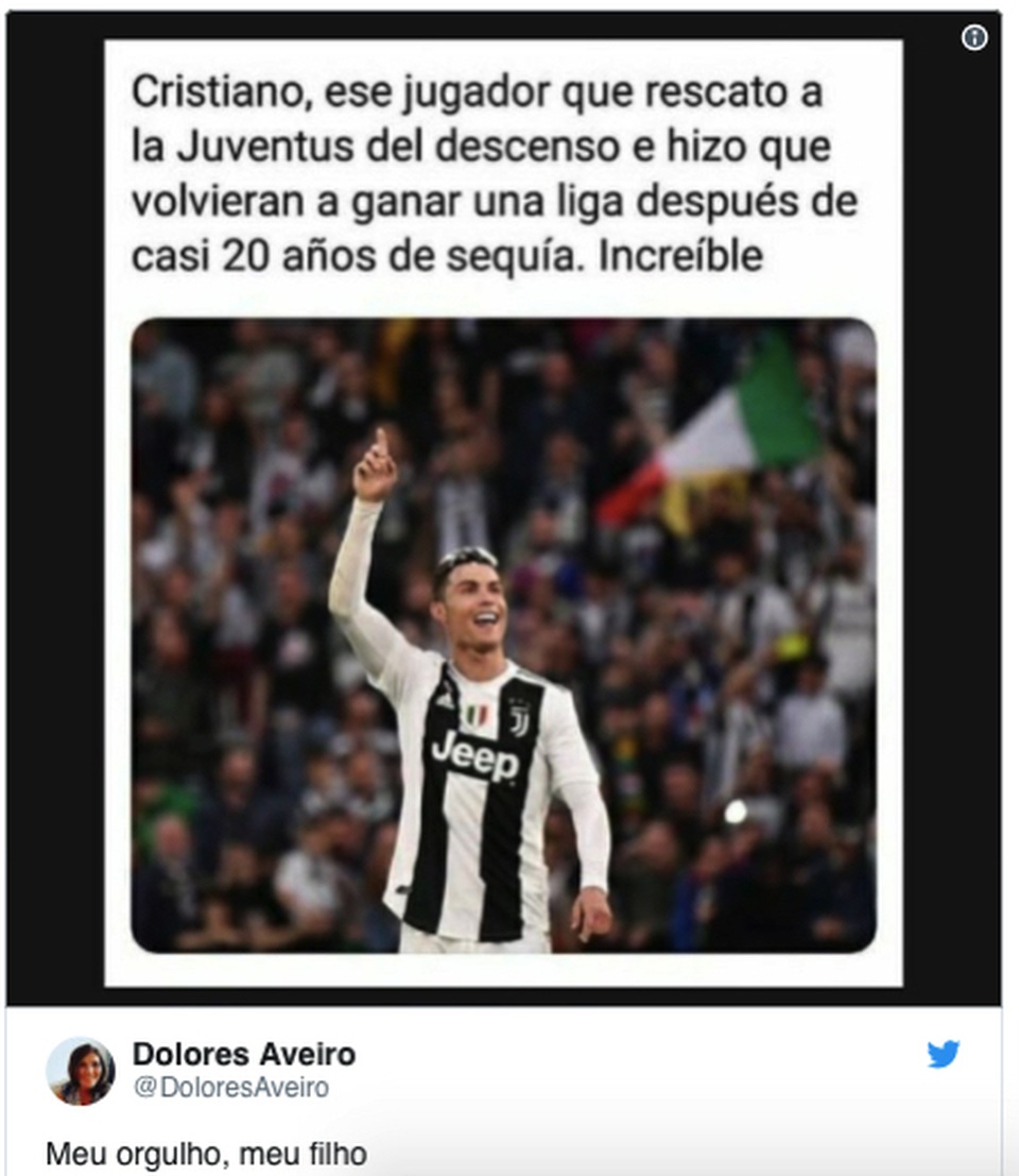 Mẹ C.Ronaldo “chữa ngượng” sau khi nhầm con trai giúp Juventus... trụ hạng - 1 Mẹ C.Ronaldo “chữa ngượng” sau khi nhầm con trai giúp Juventus... trụ hạng - 1