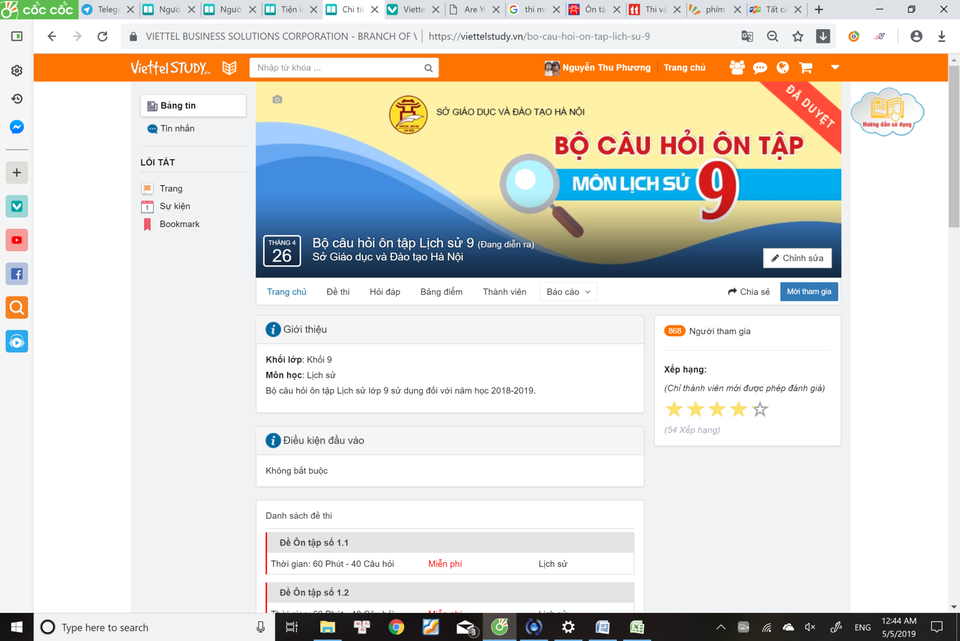Hà Nội: Công bố 24 bộ đề ôn thi trực tuyến môn Lịch sử vào lớp 10 THPT - 1 Hà Nội: Công bố 24 bộ đề ôn thi trực tuyến môn Lịch sử vào lớp 10 THPT - 1