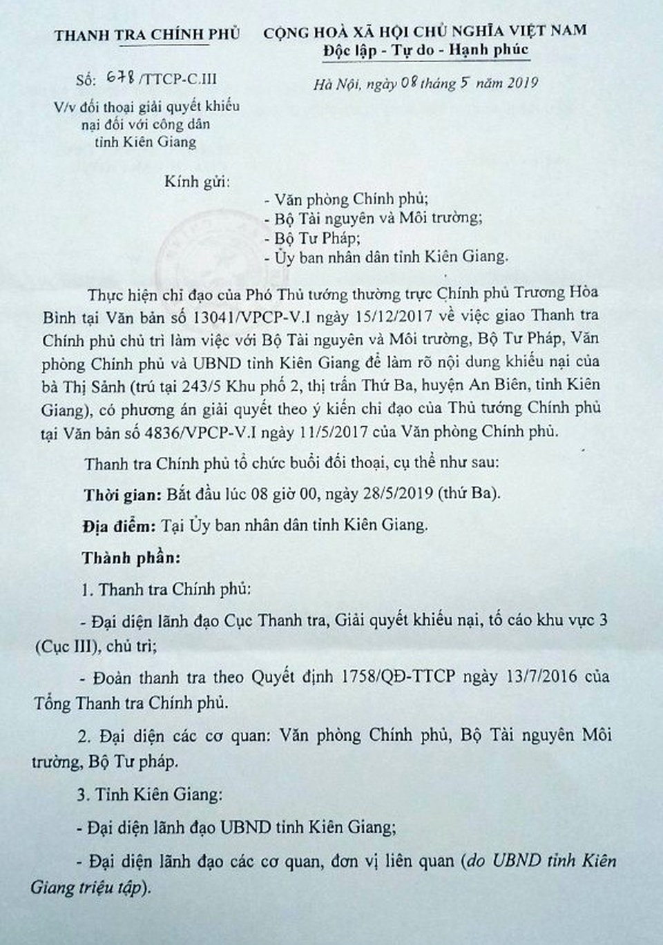 Thanh tra Chính phủ chuẩn bị đối thoại với cụ bà dành nửa đời người đòi 5.400m2 đất! - 1 Thanh tra Chính phủ chuẩn bị đối thoại với cụ bà dành nửa đời người đòi 5.400m2 đất! - 1