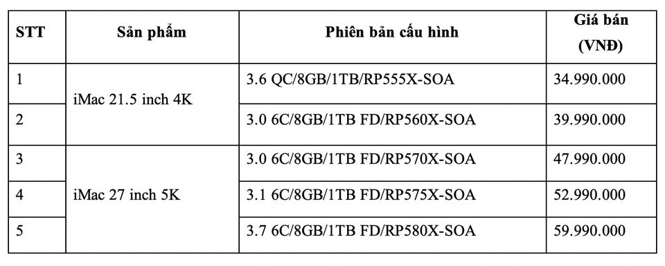 Apple bán hàng loạt thế hệ iPad, iMac mới tại Việt Nam - 4 Apple bán hàng loạt thế hệ iPad, iMac mới tại Việt Nam - 4
