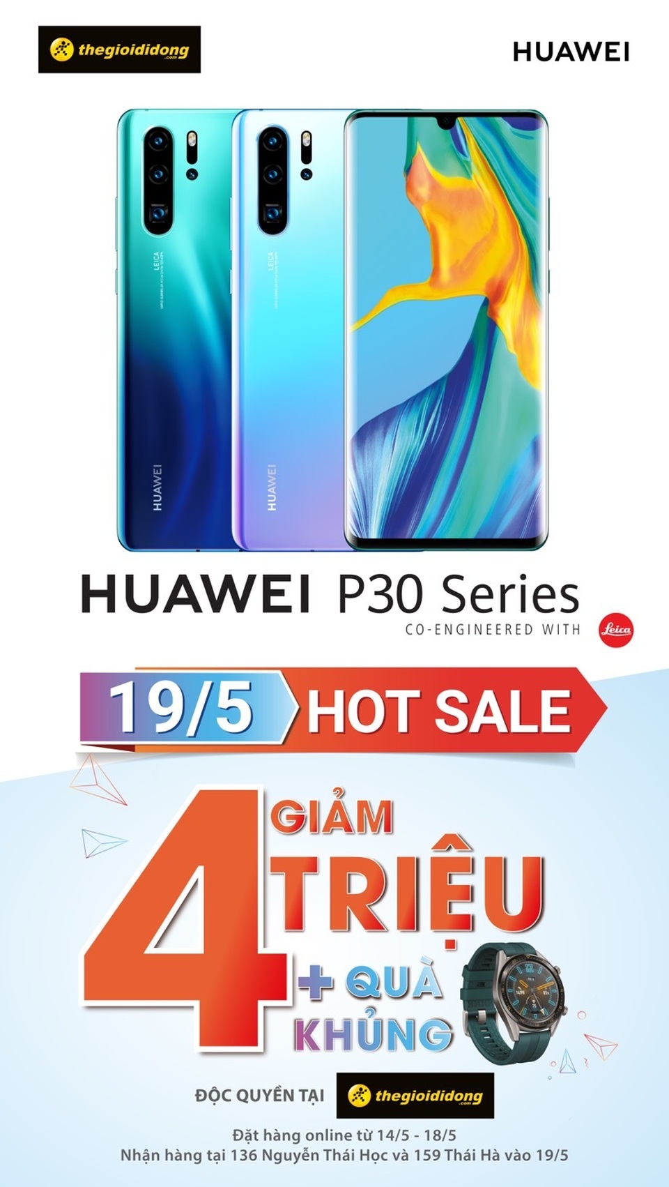 TGDĐ tung hot sale một ngày duy nhất cho Huawei P30 Series: Máy xịn, giá “hời” kèm quà khủng - 1 TGDĐ tung hot sale một ngày duy nhất cho Huawei P30 Series: Máy xịn, giá “hời” kèm quà khủng - 1