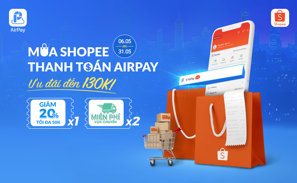 Shopee hợp tác với Ví điện tử AirPay tung khuyến mại khủng - 2 Shopee hợp tác với Ví điện tử AirPay tung khuyến mại khủng - 2
