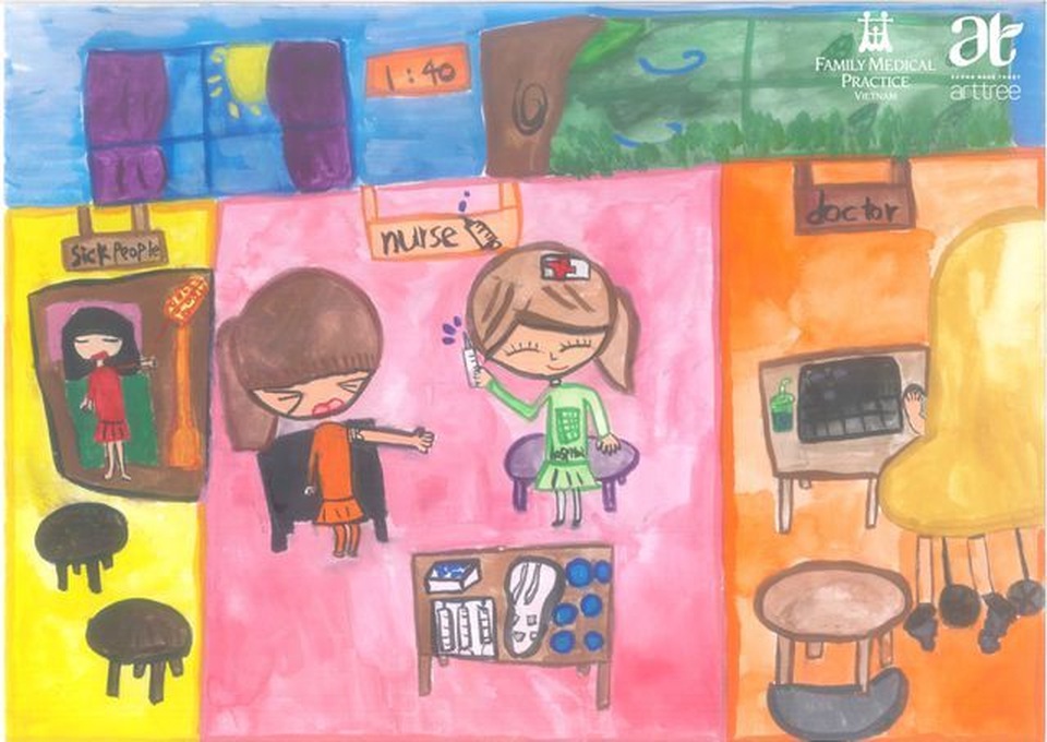 Rộn ràng cuộc thi vẽ tranh mừng Quốc tế thiếu nhi 1/6 “Bác sĩ em yêu” - 4 Rộn ràng cuộc thi vẽ tranh mừng Quốc tế thiếu nhi 1/6 “Bác sĩ em yêu” - 4