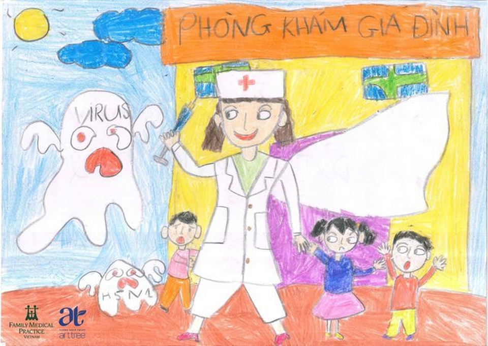 Rộn ràng cuộc thi vẽ tranh mừng Quốc tế thiếu nhi 1/6 “Bác sĩ em yêu” - 6 Rộn ràng cuộc thi vẽ tranh mừng Quốc tế thiếu nhi 1/6 “Bác sĩ em yêu” - 6