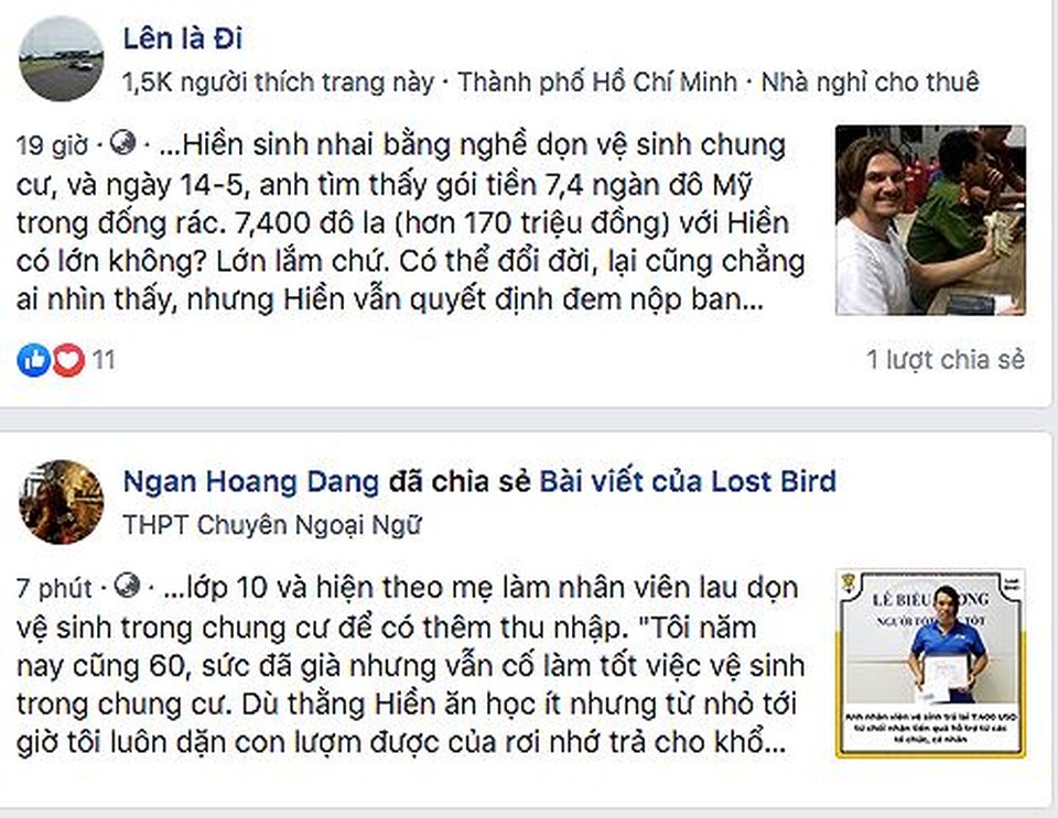 Nam nhân viên vệ sinh trả tiền nhặt được và từ chối tiền khen thưởng - 2 Nam nhân viên vệ sinh trả tiền nhặt được và từ chối tiền khen thưởng - 2