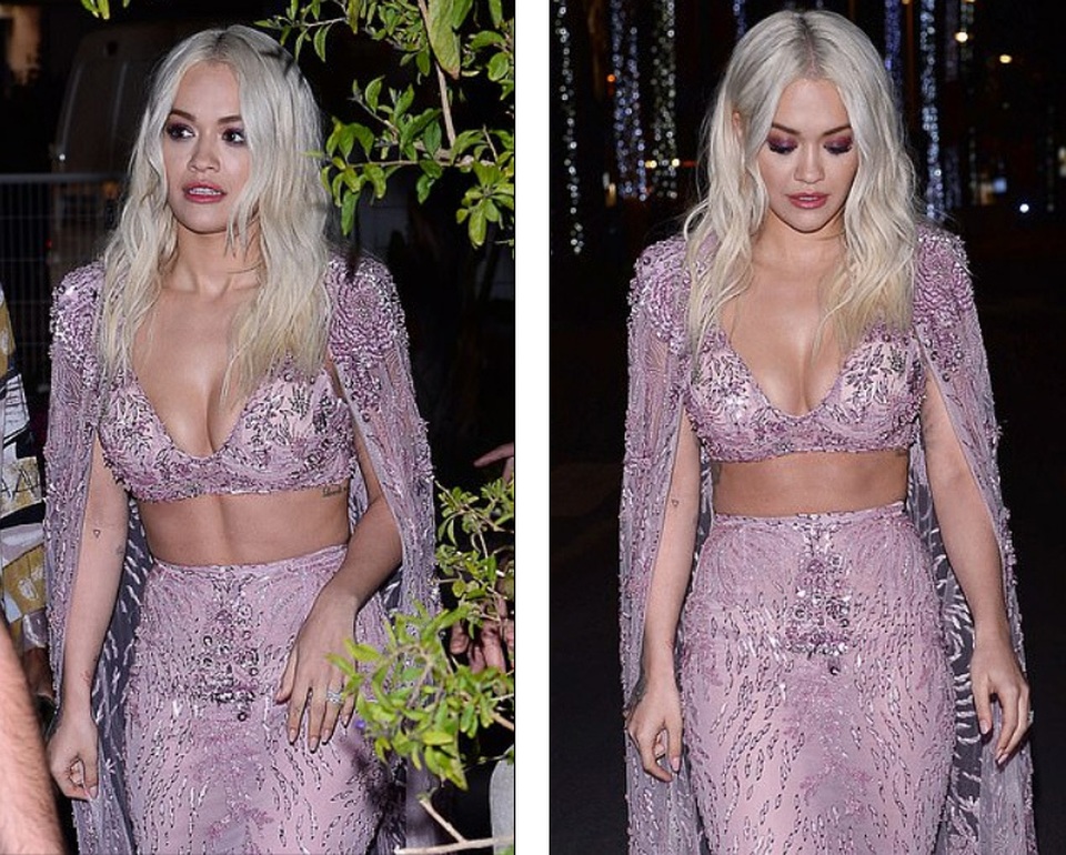 Rita Ora diện váy tím lấp ló ngực đầy - 5 Rita Ora diện váy tím lấp ló ngực đầy - 5