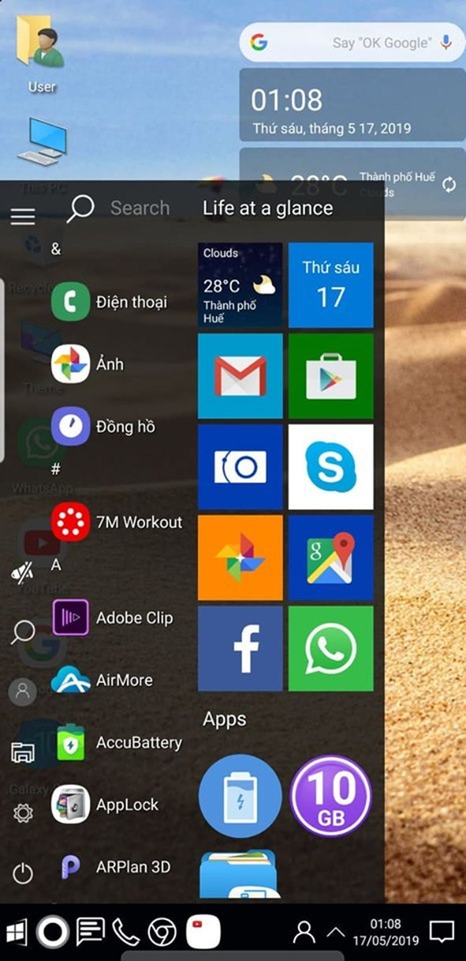 Mẹo hay giúp “lột xác” smartphone thành máy tính chạy Windows 10 - 5 Mẹo hay giúp “lột xác” smartphone thành máy tính chạy Windows 10 - 5