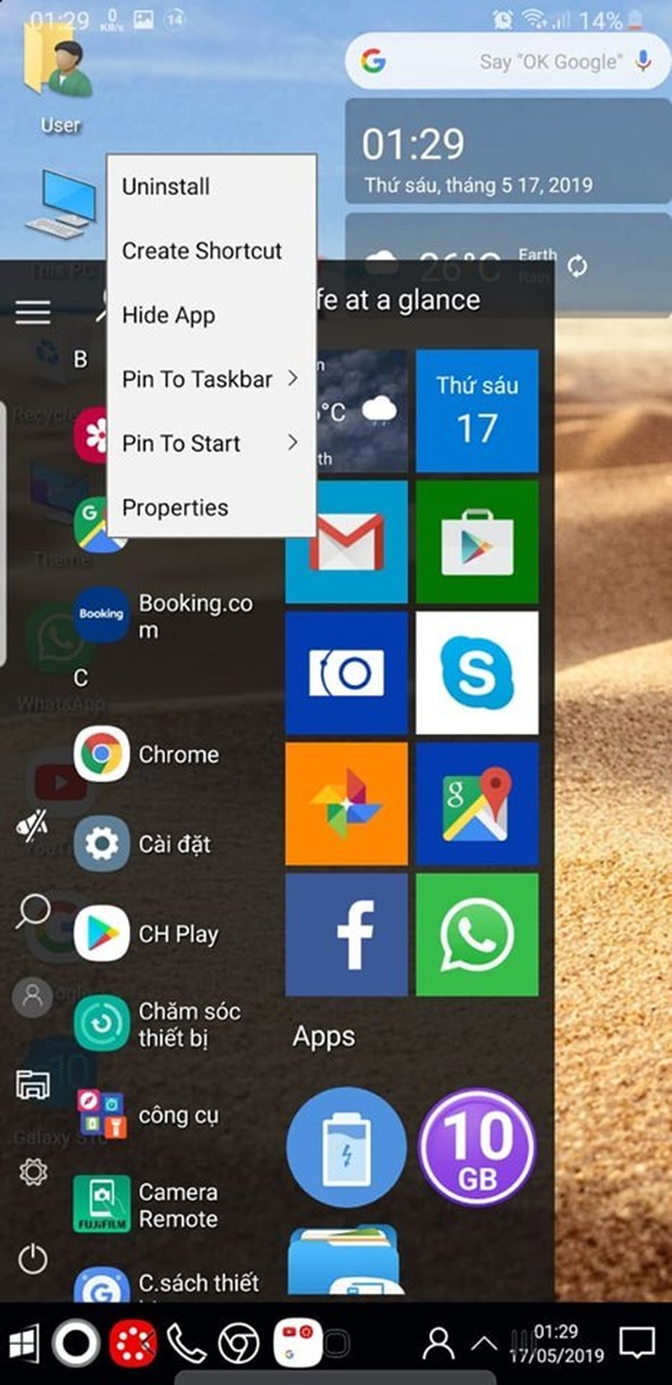 Mẹo hay giúp “lột xác” smartphone thành máy tính chạy Windows 10 - 6 Mẹo hay giúp “lột xác” smartphone thành máy tính chạy Windows 10 - 6