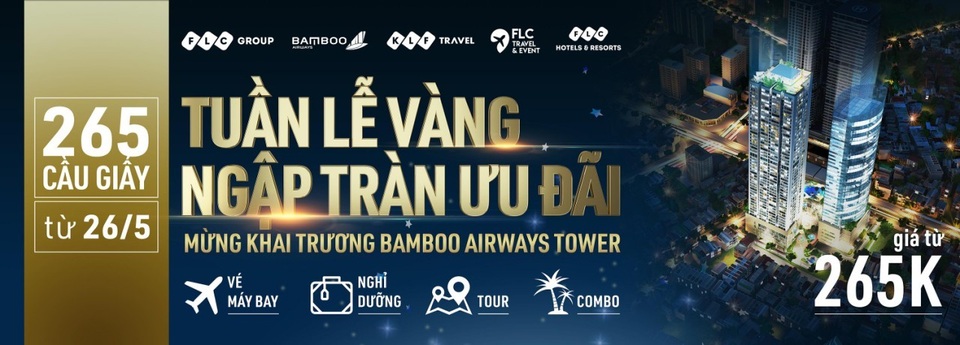 “Đại tiệc” ưu đãi trị giá hàng chục tỷ đồng nhân dịp Khai trương Bamboo Airways Tower 265 Cầu Giấy - 1 “Đại tiệc” ưu đãi trị giá hàng chục tỷ đồng nhân dịp Khai trương Bamboo Airways Tower 265 Cầu Giấy - 1