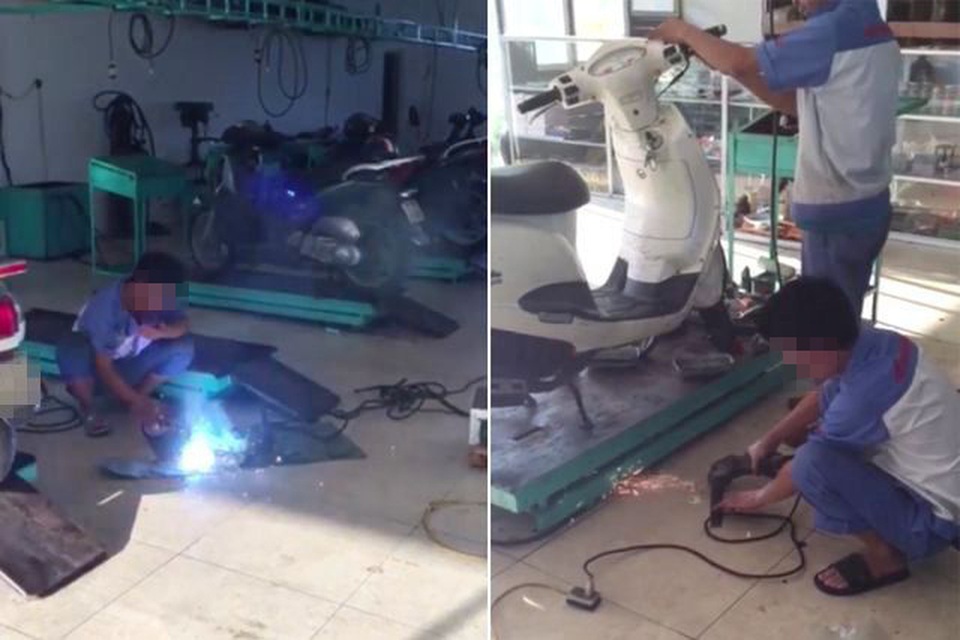 Cư dân chung cư lo lắng vì cửa hàng sửa chữa xe máy phun lửa - 1 Cư dân chung cư lo lắng vì cửa hàng sửa chữa xe máy phun lửa - 1