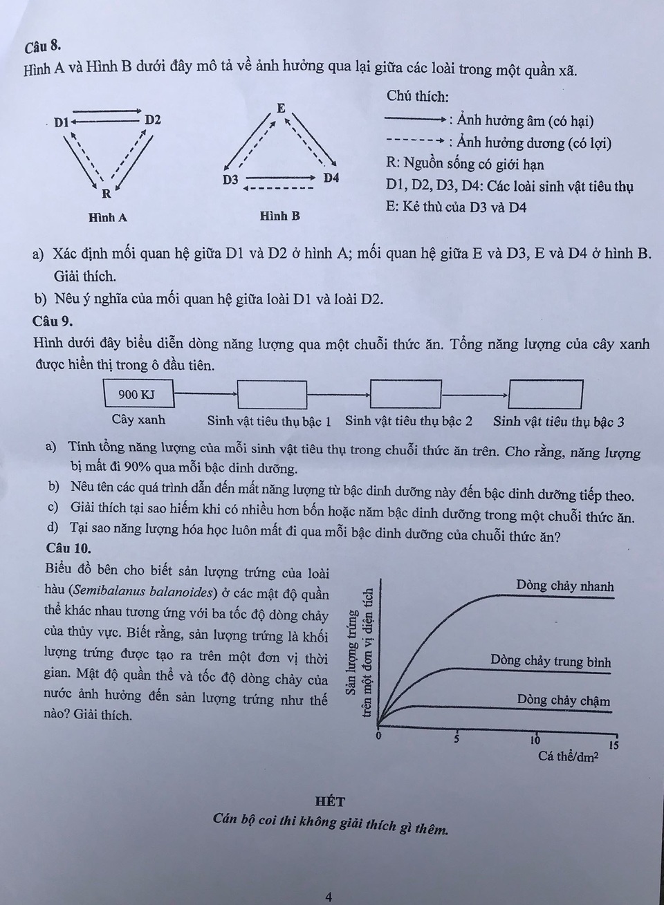 Đề thi Sinh học vào lớp 10 THPT chuyên KHTN dài, phân hóa cao - 5 Đề thi Sinh học vào lớp 10 THPT chuyên KHTN dài, phân hóa cao - 5