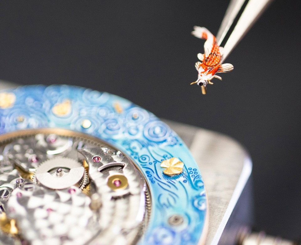 Jaquet Droz đưa bức hoạ động đầm sen lên đồng hồ Magic Lotus Automaton - 2 Jaquet Droz đưa bức hoạ động đầm sen lên đồng hồ Magic Lotus Automaton - 2