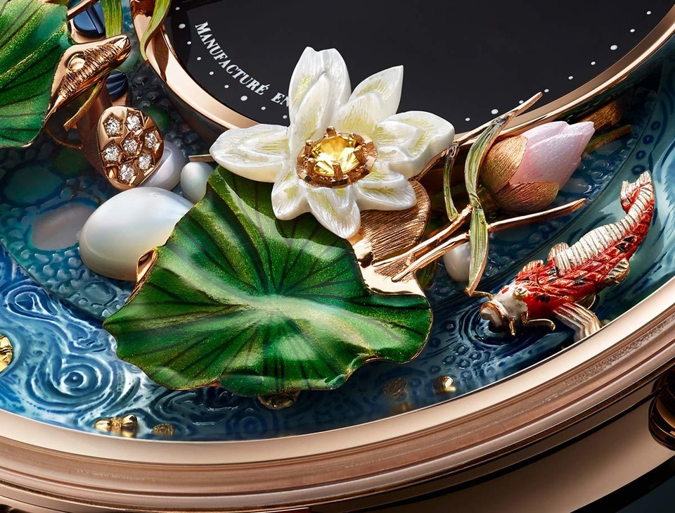 Jaquet Droz đưa bức hoạ động đầm sen lên đồng hồ Magic Lotus Automaton - 3 Jaquet Droz đưa bức hoạ động đầm sen lên đồng hồ Magic Lotus Automaton - 3