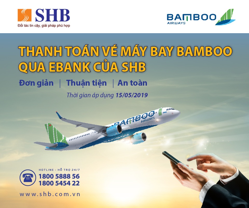 Thanh toán vé máy bay Bamboo qua Ngân hàng điện tử SHB - 1