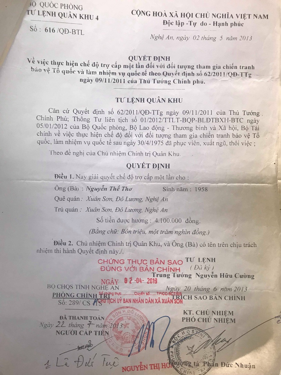 Nghệ An: Bị “kết án” thương binh giả, người cựu binh đội đơn kêu cứu - 9 Nghệ An: Bị “kết án” thương binh giả, người cựu binh đội đơn kêu cứu - 9