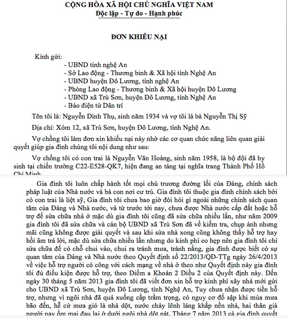 Nghệ An: Bị “kết án” thương binh giả, người cựu binh đội đơn kêu cứu - 1 Nghệ An: Bị “kết án” thương binh giả, người cựu binh đội đơn kêu cứu - 1