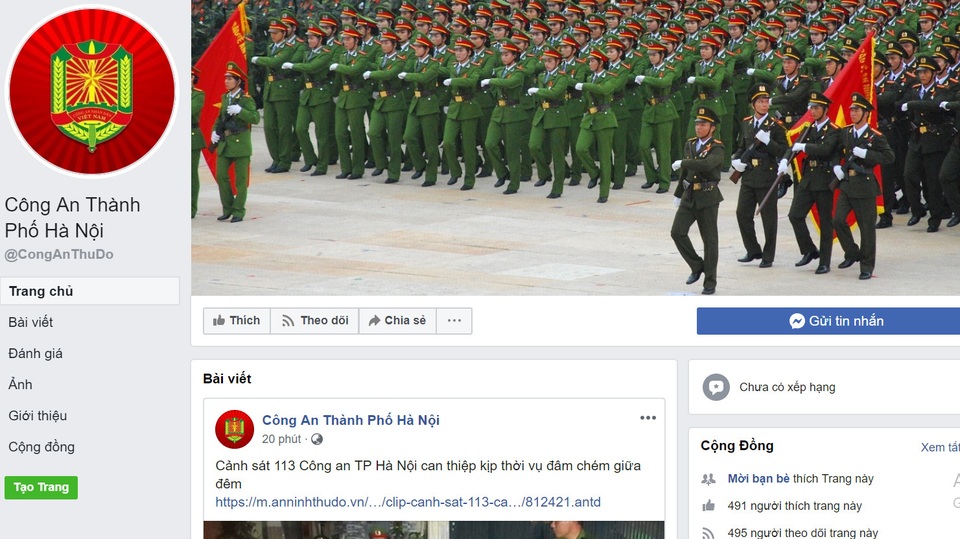 Công an Hà Nội tiếp nhận thông tin về an ninh trật tự qua Facebook - 1 Công an Hà Nội tiếp nhận thông tin về an ninh trật tự qua Facebook - 1