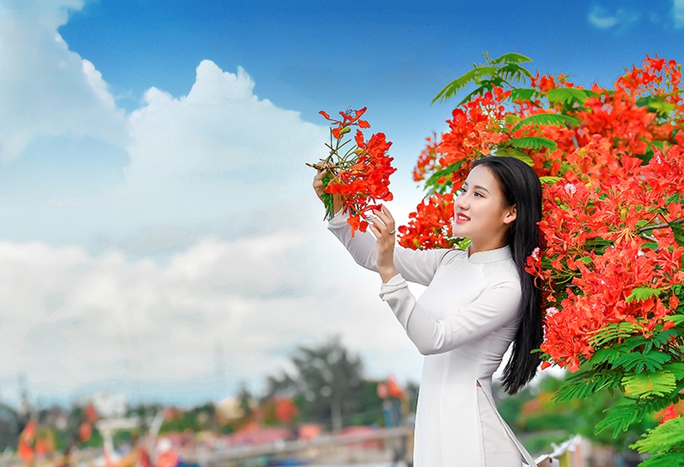 Cô gái xinh đẹp thả hồn trên con đường hoa phượng đỏ Hải Phòng - 19 Cô gái xinh đẹp thả hồn trên con đường hoa phượng đỏ Hải Phòng - 19
