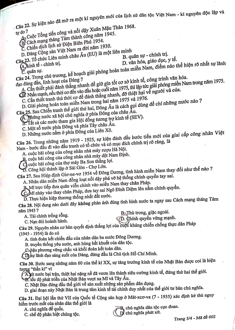 Đề thi, gợi ý đáp án môn Lịch sử lớp 10 của Hà Nội năm 2019 - 3 Đề thi, gợi ý đáp án môn Lịch sử lớp 10 của Hà Nội năm 2019 - 3