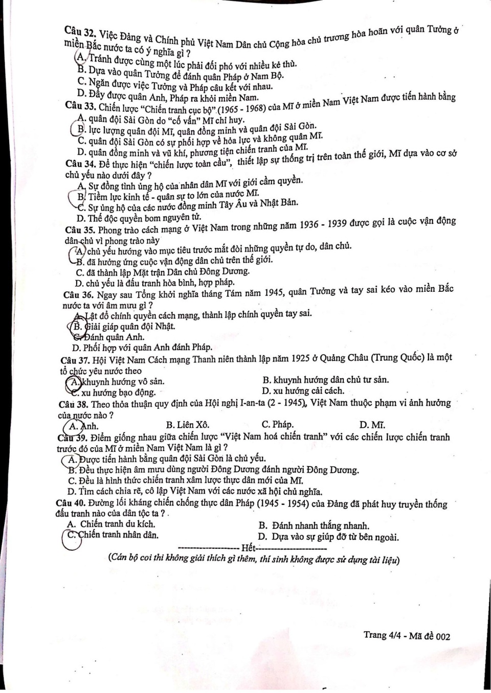 Đề thi, gợi ý đáp án môn Lịch sử lớp 10 của Hà Nội năm 2019 - 4 Đề thi, gợi ý đáp án môn Lịch sử lớp 10 của Hà Nội năm 2019 - 4