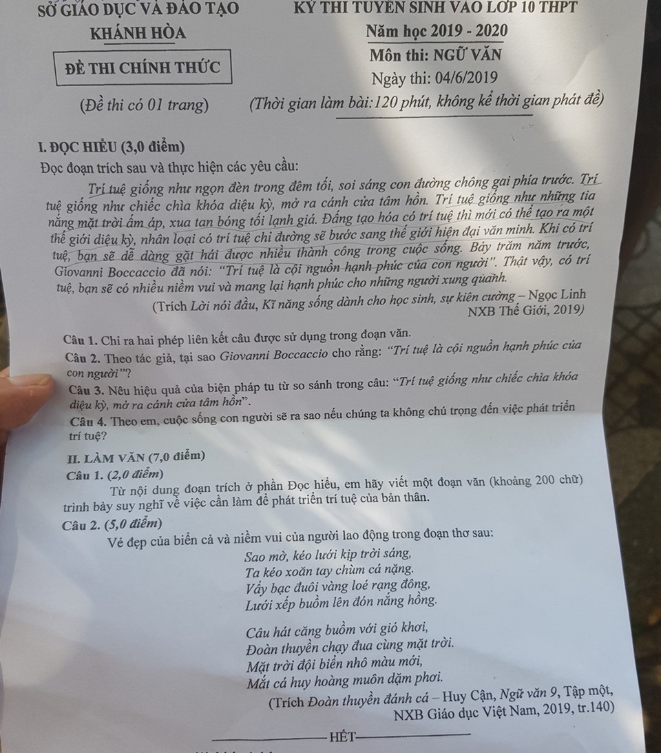 Tuyển sinh lớp 10 Khánh Hòa: Đề Văn hỏi về việc phát triển trí tuệ - 5
