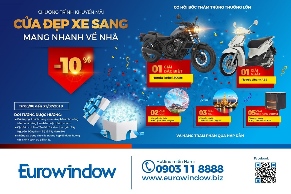“Bùng nổ ưu đãi, khuyến mãi ngập tràn” khi mua sản phẩm Eurowindow - 2 “Bùng nổ ưu đãi, khuyến mãi ngập tràn” khi mua sản phẩm Eurowindow - 2