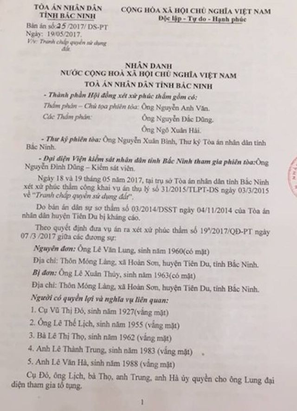 Bắc Ninh: Tòa án, chính quyền vênh quan điểm, người dân nín thở chờ phán quyết - 1 Bắc Ninh: Tòa án, chính quyền vênh quan điểm, người dân nín thở chờ phán quyết - 1