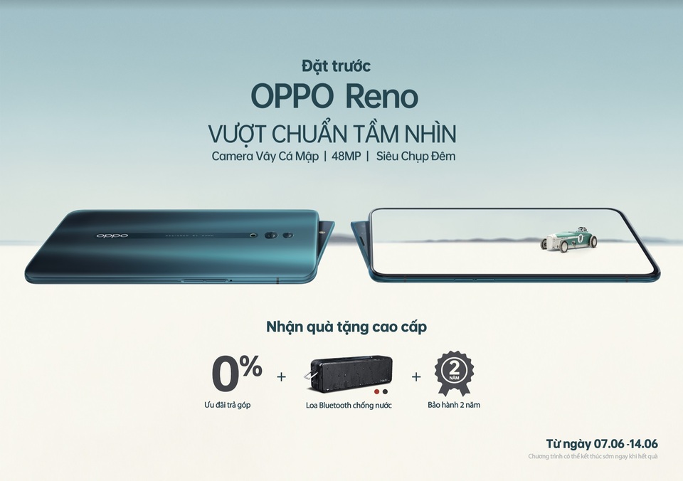 Nhiều ưu đãi dành cho chương trình đặt trước Oppo Reno phiên bản chuẩn - 1 Nhiều ưu đãi dành cho chương trình đặt trước Oppo Reno phiên bản chuẩn - 1