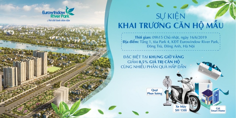 Tưng bừng khai trương căn hộ mẫu Eurowindow River Park Cầu Đông Trù ngày 16/6 - 2 Tưng bừng khai trương căn hộ mẫu Eurowindow River Park Cầu Đông Trù ngày 16/6 - 2