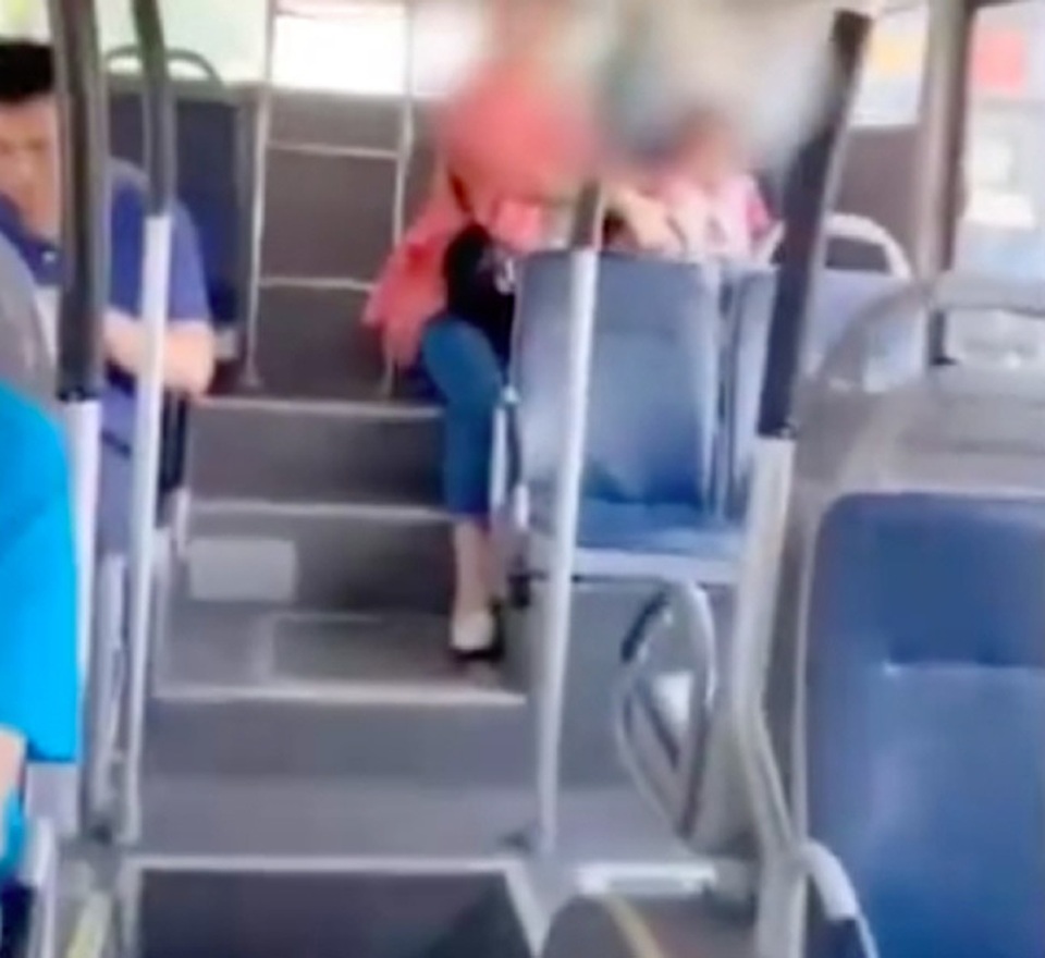 Khách Trung Quốc cho cháu đi đại tiện ngay trên xe bus - 1