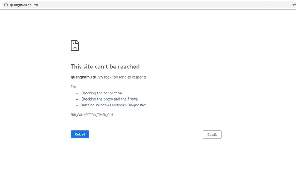 Website của Sở GD-ĐT Quảng Nam bị liệt Website của Sở GD-ĐT Quảng Nam bị liệt
