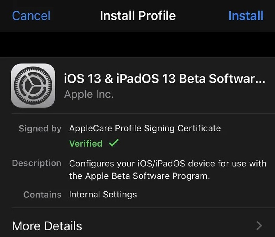 Hưởng dẫn tải và cài đặt iOS 13 và iPad OS phiên bản thử nghiệm - 2 Hưởng dẫn tải và cài đặt iOS 13 và iPad OS phiên bản thử nghiệm - 2