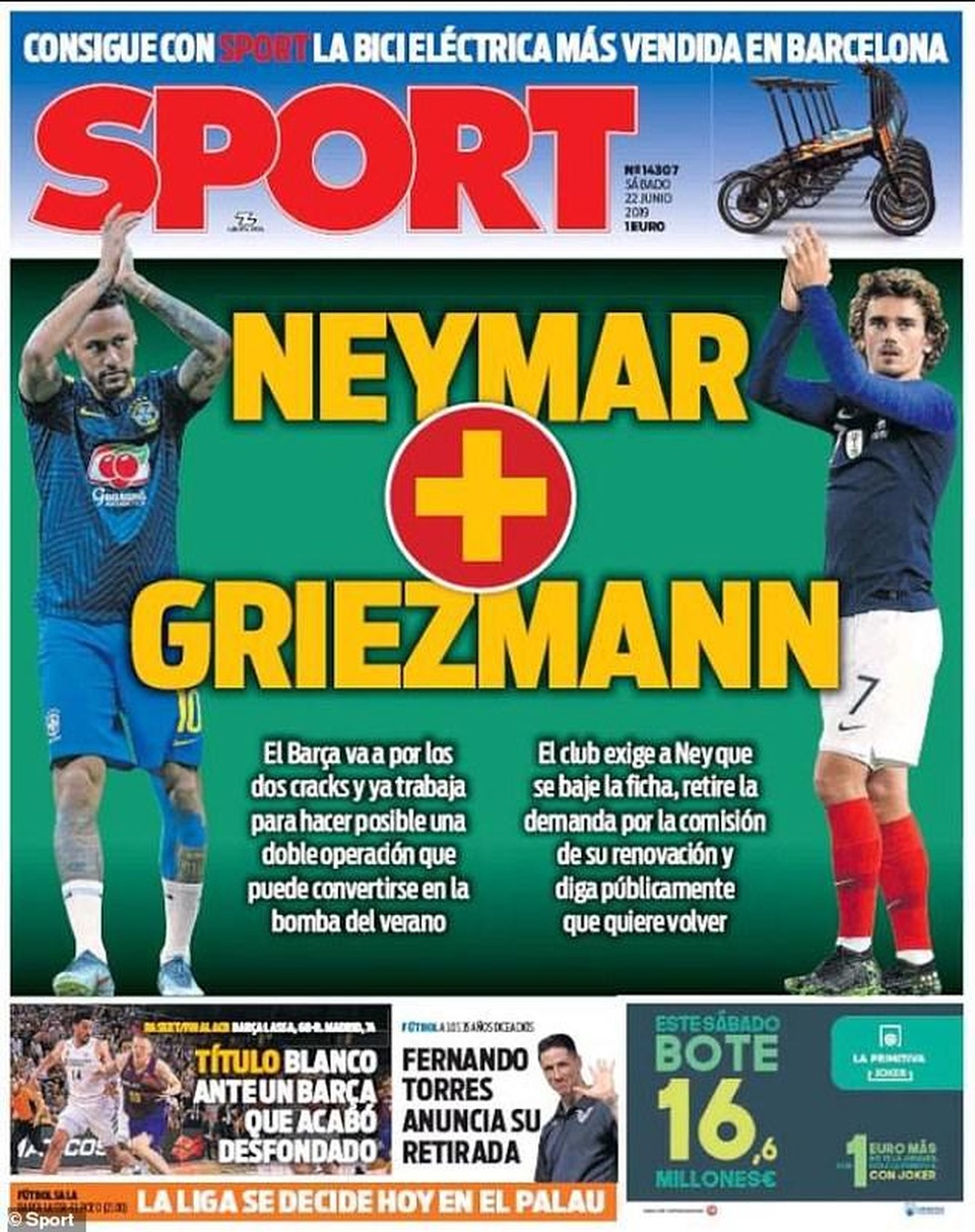 Nhật ký chuyển nhượng ngày 23/6: Barcelona muốn mua Neymar và Griezmann - 1 Nhật ký chuyển nhượng ngày 23/6: Barcelona muốn mua Neymar và Griezmann - 1